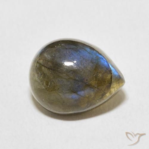 Labradorita Multicolorido Natural 4.00ct, Formato de pêra, Translúcido
