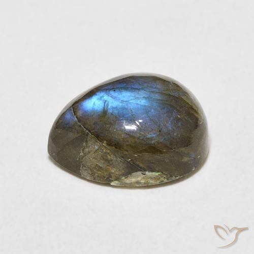 Labradorita Multicolorido Natural 4.00ct, Formato de pêra, Translúcido