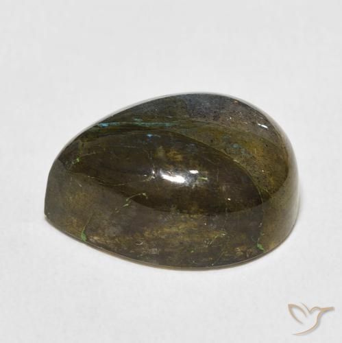 Labradorita Multicolorido Natural 11.20ct, Formato de pêra, Translúcido