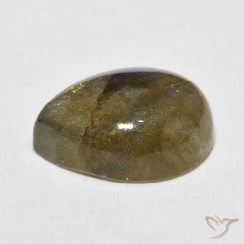 Labradorita Multicolorido Natural 9.34ct, Formato de pêra, Translúcido