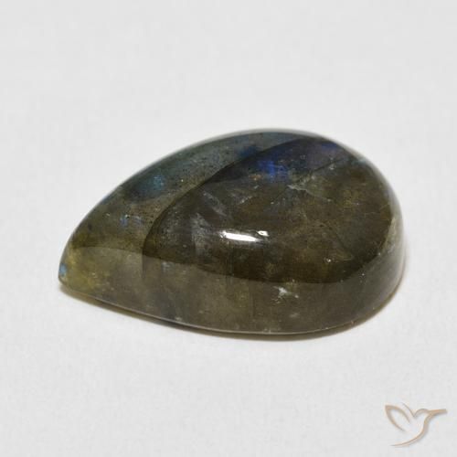 Labradorita Multicolorido Natural 11.39ct, Formato de pêra, Translúcido