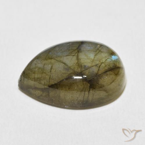 Labradorita Multicolorido Natural 8.95ct, Formato de pêra, Translúcido