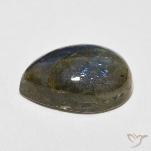 Labradorita Multicolorido Natural 12.70ct, Formato de pêra, Translúcido