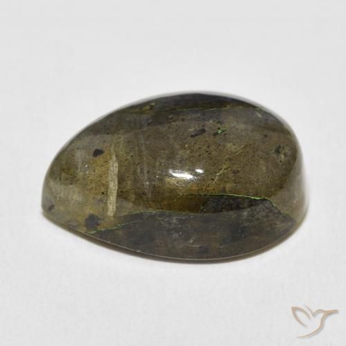 Labradorita Multicolorido Natural 13.81ct, Formato de pêra, Translúcido