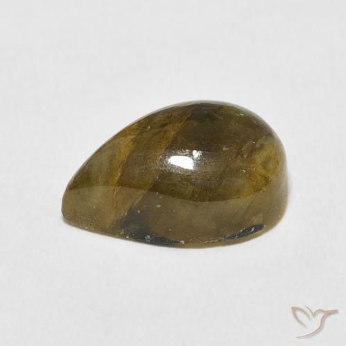Labradorita Multicolorido Natural 5.27ct, Formato de pêra, Translúcido
