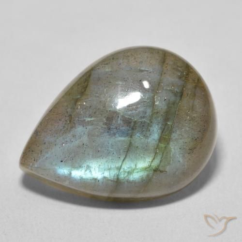 16.02ct Natural Multicolorido Labradorita, Formato de pêra, Translúcido