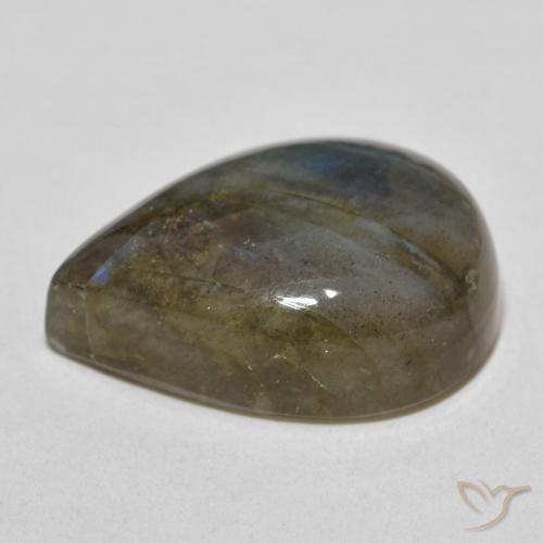 Labradorita multicolorido natural 17,48ct, formato de pêra, translúcido