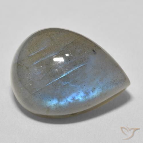Labradorita Multicolorido Natural 19.51ct, Formato de pêra, Translúcido