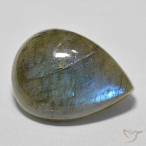 Labradorita Multicolorido Natural 16.66ct, Formato de pêra, Translúcido