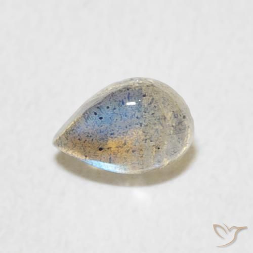 0.47ct Natural Multicolorido Labradorita, Formato de pêra, Translúcido