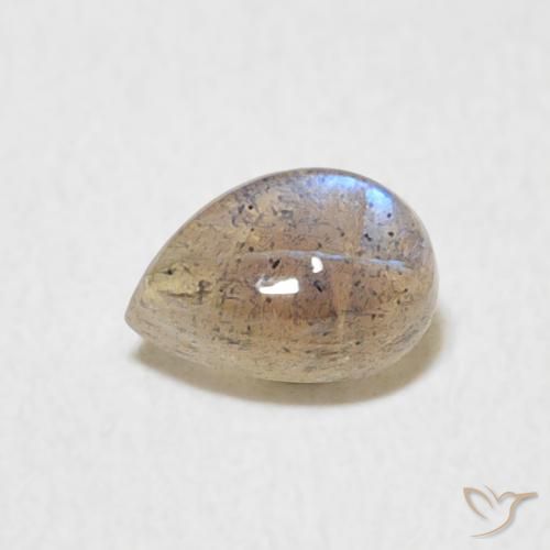 0.56ct Natural Multicolorido Labradorita, Formato de pêra, Translúcido