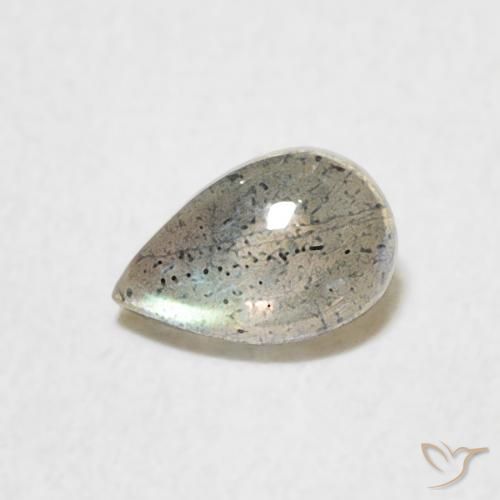 0.50ct Natural Multicolorido Labradorita, Formato de pêra, Translúcido