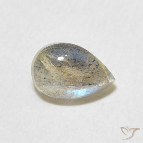 Labradorita Multicolorido Natural 0.58ct, Formato de pêra, Translúcido