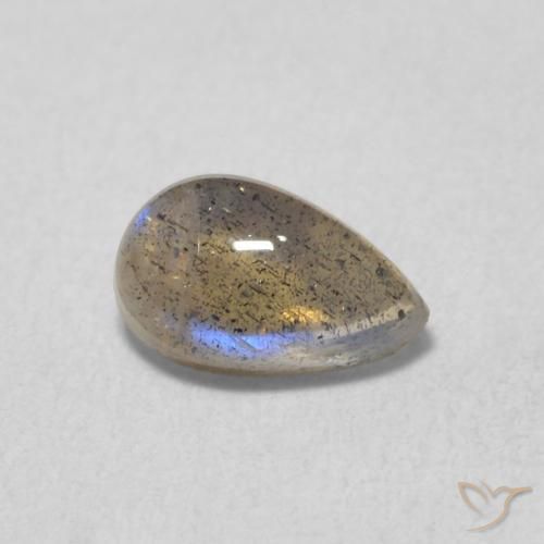 Labradorita Multicolorido Natural 0.58ct, Formato de pêra, Translúcido