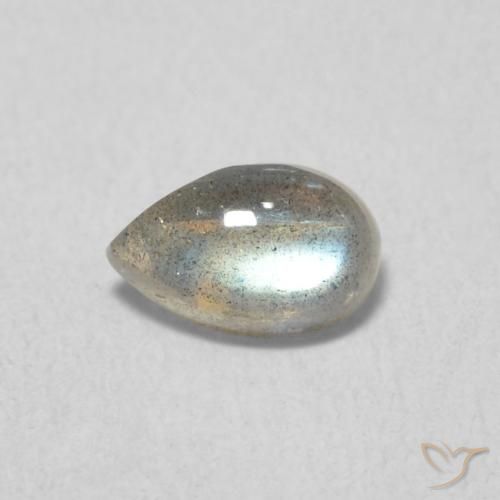 0.50ct Natural Multicolorido Labradorita, Formato de pêra, Translúcido