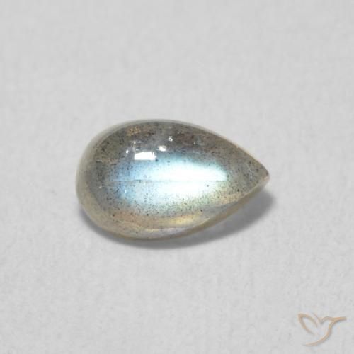 Labradorita Multicolorido Natural 0.50ct, Formato de pêra, Translúcido