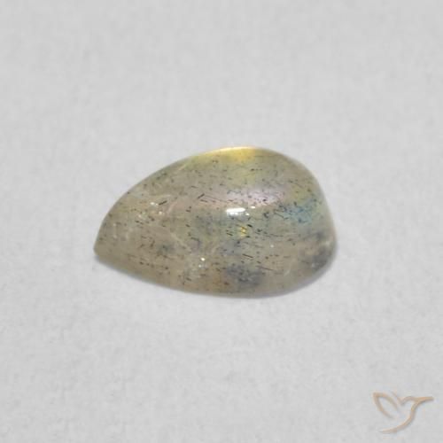 Labradorita Multicolorido Natural 0.46ct, Formato de pêra, Translúcido