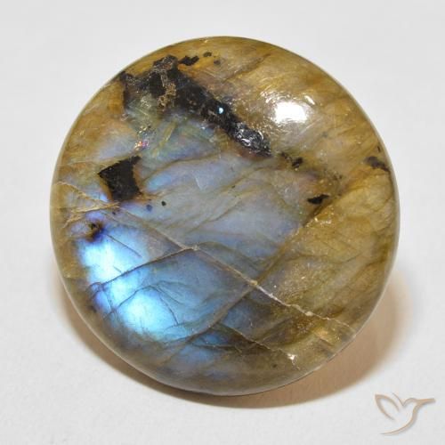 Labradorita Multicolorido Natural 31.45ct, Redondo, Translúcido