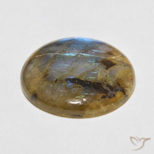 Labradorita Multicolorido Natural 31.45ct, Redondo, Translúcido