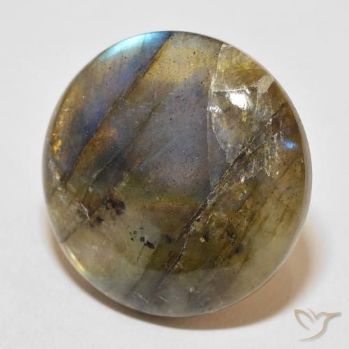 Labradorita Multicolorido Natural 33.96ct, Redondo, Translúcido