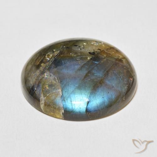 Labradorita Multicolorido Natural 33.96ct, Redondo, Translúcido