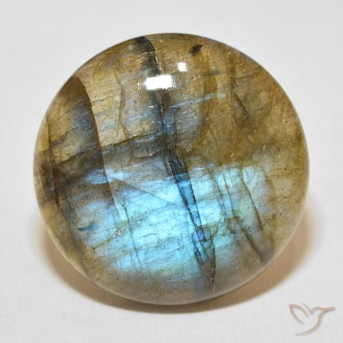 33.08ct Natural Multicolorido Labradorita, Redondo, Translúcido