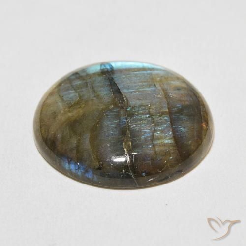 Labradorita Multicolorido Natural 33.08ct, Redondo, Translúcido