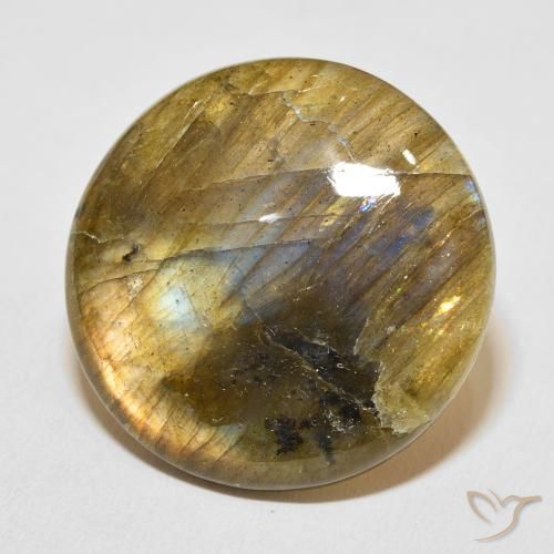 Labradorita Multicolorido Natural 28.60ct, Redondo, Translúcido
