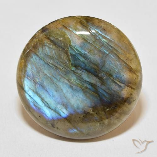 27.33ct Natural Multicolorido Labradorita, Redondo, Translúcido