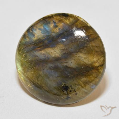 Labradorita Multicolorido Natural 27.85ct, Redondo, Translúcido