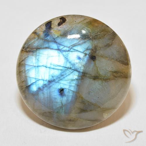 35.82ct Natural Multicolorido Labradorita, Redondo, Translúcido