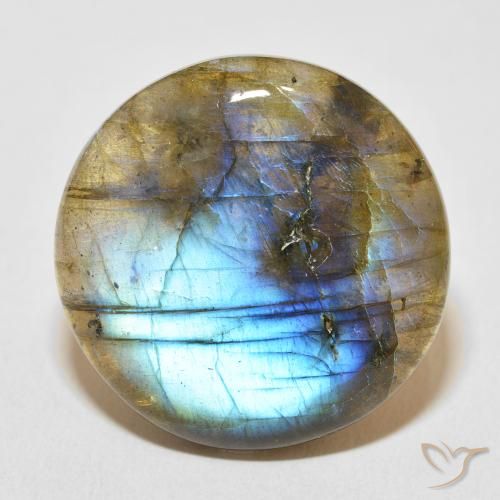 33.10ct Natural Multicolorido Labradorita, Redondo, Translúcido