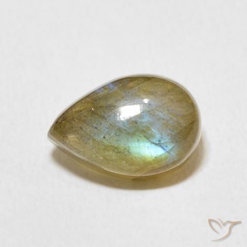 2.68ct Natural Multicolorido Labradorita, Formato de pêra, Translúcido, Photo A