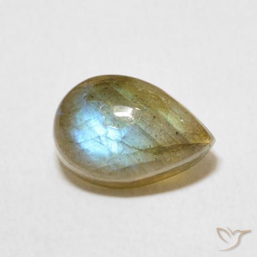Labradorita Multicolorido Natural 2.68ct, Formato de pêra, Translúcido