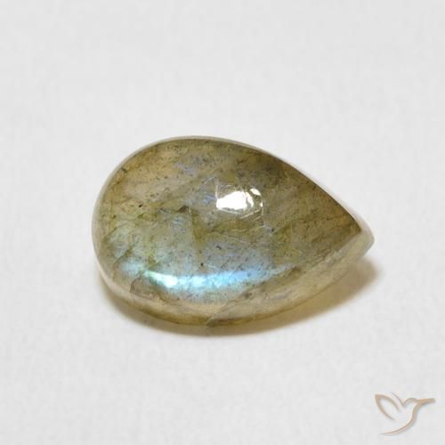 Labradorita Multicolorido Natural 2.39ct, Formato de pêra, Translúcido