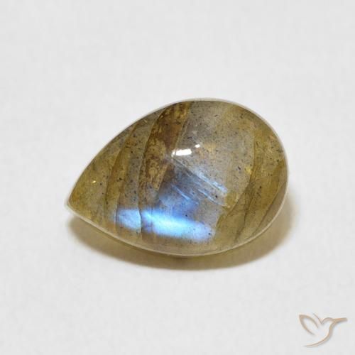 2.32ct Natural Multicolorido Labradorita, Formato de pêra, Translúcido