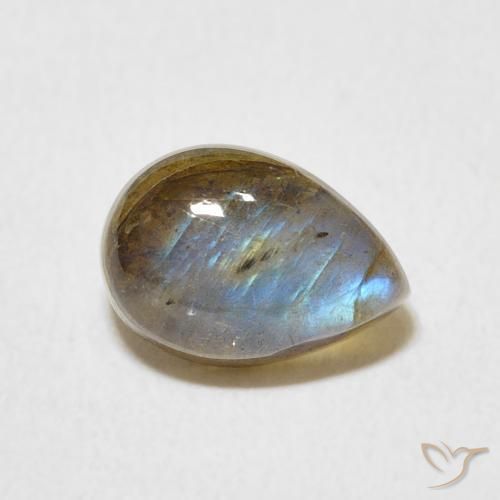 Labradorita Multicolorido Natural 2.53ct, Formato de pêra, Translúcido