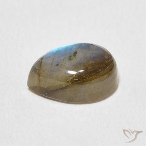 Labradorita Multicolorido Natural 2.53ct, Formato de pêra, Translúcido