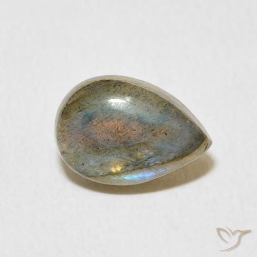 Labradorita Multicolorido Natural 1.53ct, Formato de pêra, Translúcido