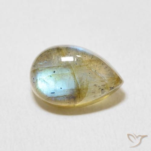 Labradorita Multicolorido Natural 2.47ct, Formato de pêra, Translúcido