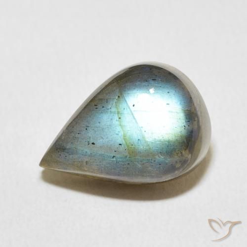 6.96ct Natural Multicolorido Labradorita, Formato de pêra, Translúcido