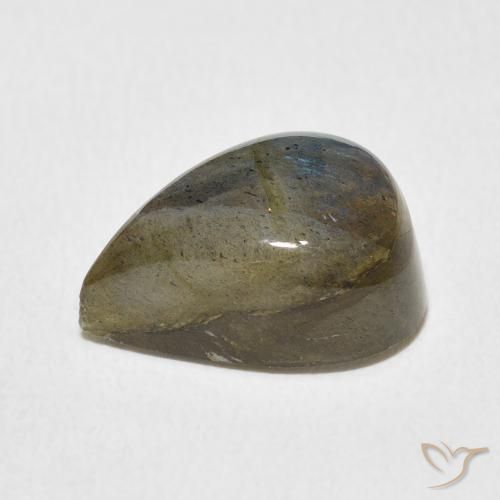 Labradorita Multicolorido Natural 6.96ct, Formato de pêra, Translúcido