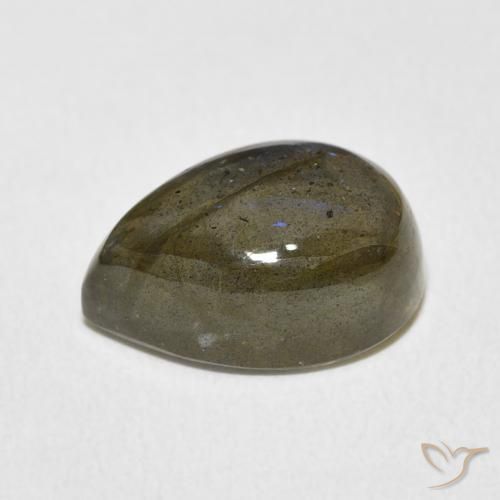 Labradorita Multicolorido Natural 6.74ct, Formato de pêra, Translúcido