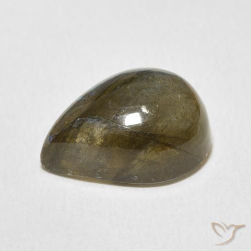 Labradorita Multicolorido Natural 6.89ct, Formato de pêra, Translúcido