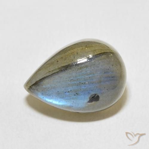 7.29ct Natural Multicolorido Labradorita, Formato de pêra, Translúcido