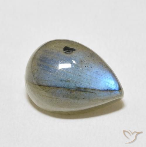 Labradorita Multicolorido Natural 7.29ct, Formato de pêra, Translúcido