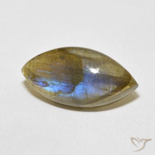 Labradorita Multicolorido Natural 9.13ct, Marquesa, Translúcido