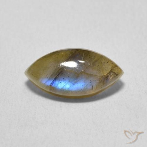 2.54ct Natural Multicolorido Labradorita, Marquesa, Translúcido