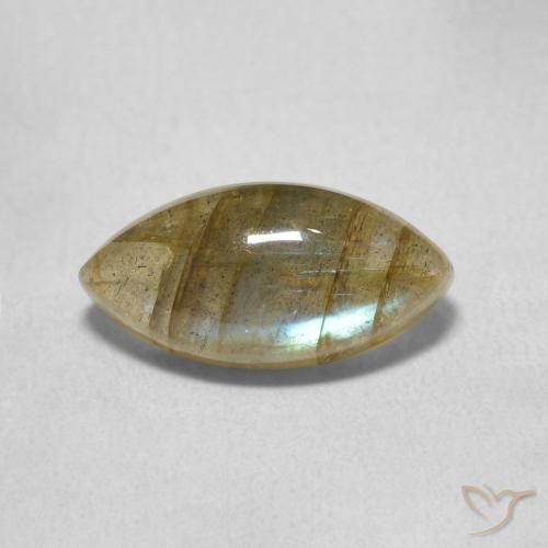 2.54ct Natural Multicolorido Labradorita, Marquesa, Translúcido