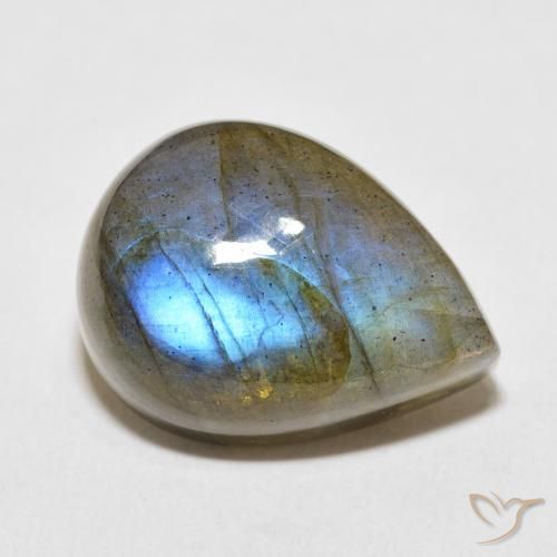 19.92ct Natural Multicolorido Labradorita, Formato de pêra, Translúcido